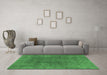 Machine Washable Abstract Emerald Green Modern Area Rugs in a Living Room,, wshabs828emgrn