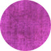 Round Machine Washable Abstract Pink Modern Rug, wshabs828pnk