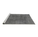 Sideview of Machine Washable Abstract Gray Modern Rug, wshabs828gry