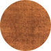 Round Abstract Orange Modern Rug, abs828org