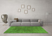 Machine Washable Abstract Green Modern Area Rugs in a Living Room,, wshabs828grn