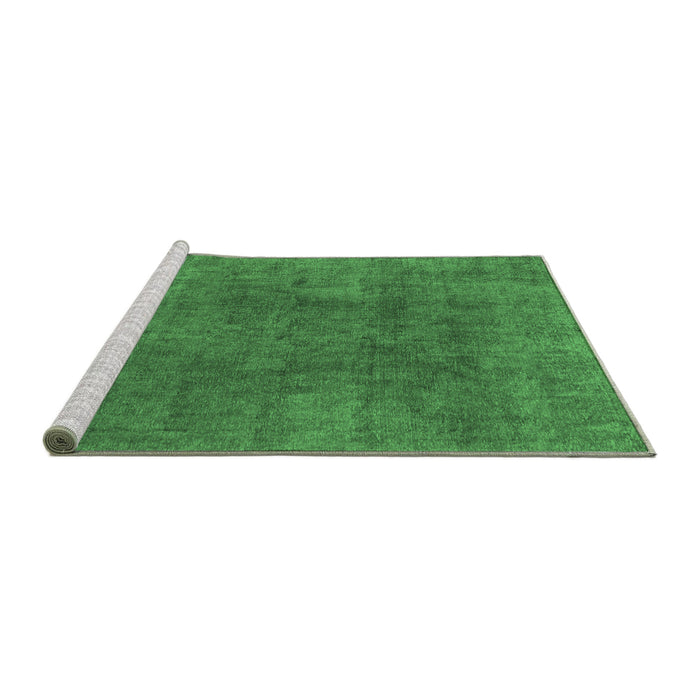 Sideview of Machine Washable Abstract Emerald Green Modern Area Rugs, wshabs828emgrn