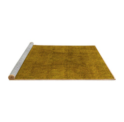 Sideview of Machine Washable Abstract Yellow Modern Rug, wshabs828yw