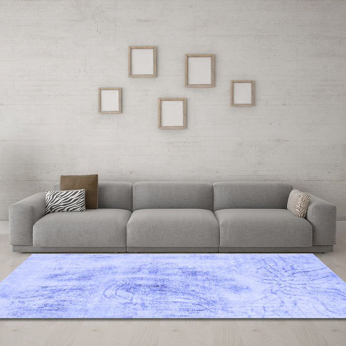 Machine Washable Abstract Blue Modern Rug in a Living Room, wshabs829blu