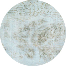 Round Abstract Cloud Gray Modern Rug, abs829