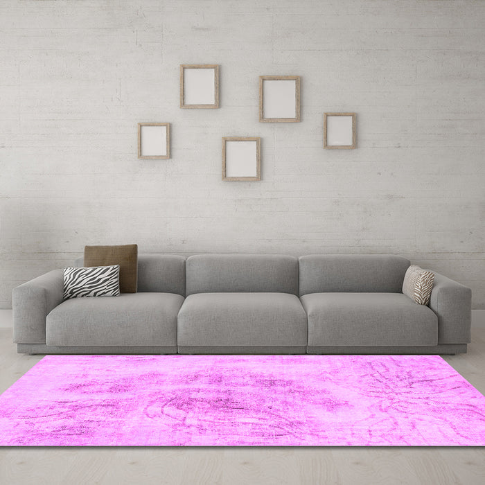 Machine Washable Abstract Pink Modern Rug in a Living Room, wshabs829pnk