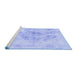 Sideview of Machine Washable Abstract Blue Modern Rug, wshabs829blu