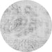 Round Machine Washable Abstract Gray Modern Rug, wshabs829gry