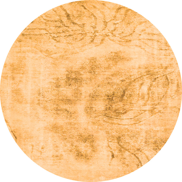 Round Abstract Orange Modern Rug, abs829org