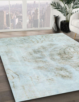 Machine Washable Abstract Cloud Gray Rug in a Family Room, wshabs829