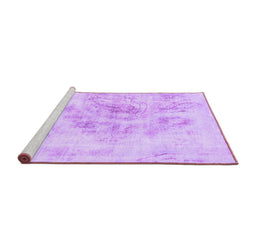 Sideview of Machine Washable Abstract Purple Modern Area Rugs, wshabs829pur