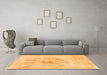 Machine Washable Abstract Orange Modern Area Rugs in a Living Room, wshabs829org