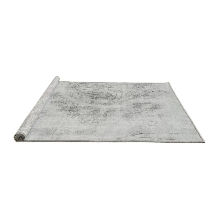 Sideview of Machine Washable Abstract Gray Modern Rug, wshabs829gry