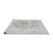 Sideview of Machine Washable Abstract Gray Modern Rug, wshabs829gry