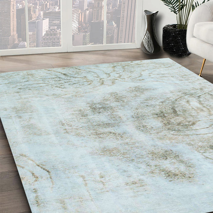Abstract Cloud Gray Modern Rug in Family Room, abs829