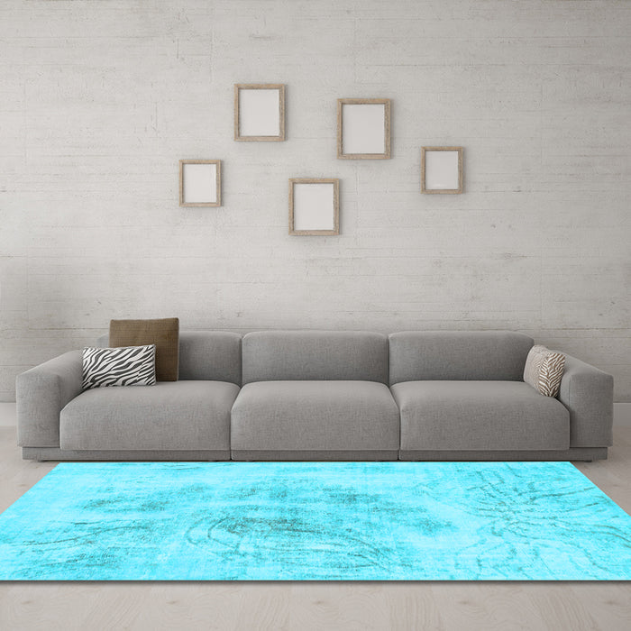 Machine Washable Abstract Light Blue Modern Rug in a Living Room, wshabs829lblu