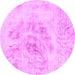 Round Machine Washable Abstract Pink Modern Rug, wshabs829pnk