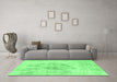 Machine Washable Abstract Emerald Green Modern Area Rugs in a Living Room,, wshabs829emgrn