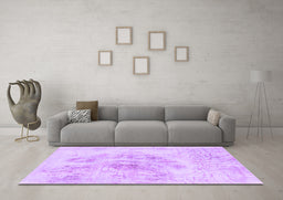 Machine Washable Abstract Purple Modern Area Rugs in a Living Room, wshabs829pur