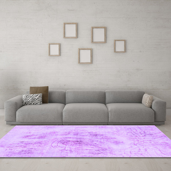 Machine Washable Abstract Purple Modern Area Rugs in a Living Room, wshabs829pur