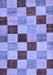 Machine Washable Checkered Blue Modern Rug, wshabs82blu