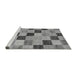 Sideview of Machine Washable Checkered Gray Modern Rug, wshabs82gry