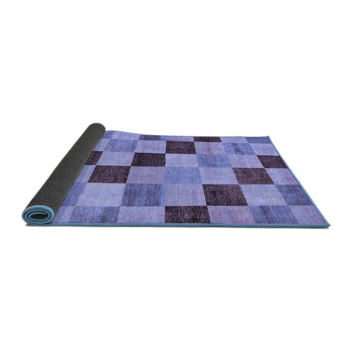 Sideview of Checkered Blue Modern Rug, abs82blu