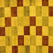 Square Machine Washable Checkered Yellow Modern Rug, wshabs82yw