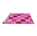 Sideview of Machine Washable Checkered Pink Modern Rug, wshabs82pnk