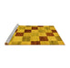 Sideview of Machine Washable Checkered Yellow Modern Rug, wshabs82yw