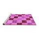 Sideview of Machine Washable Checkered Purple Modern Area Rugs, wshabs82pur