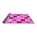 Sideview of Checkered Purple Modern Rug, abs82pur