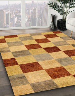 Machine Washable Abstract Red Rug in a Family Room, wshabs82