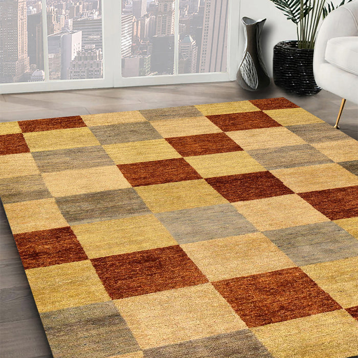 Machine Washable Abstract Red Rug in a Family Room, wshabs82