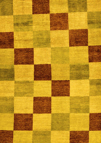 Checkered Yellow Modern Rug, abs82yw