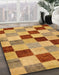 Abstract Red Checkered Rug in Family Room, abs82