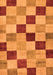 Machine Washable Checkered Orange Modern Area Rugs, wshabs82org