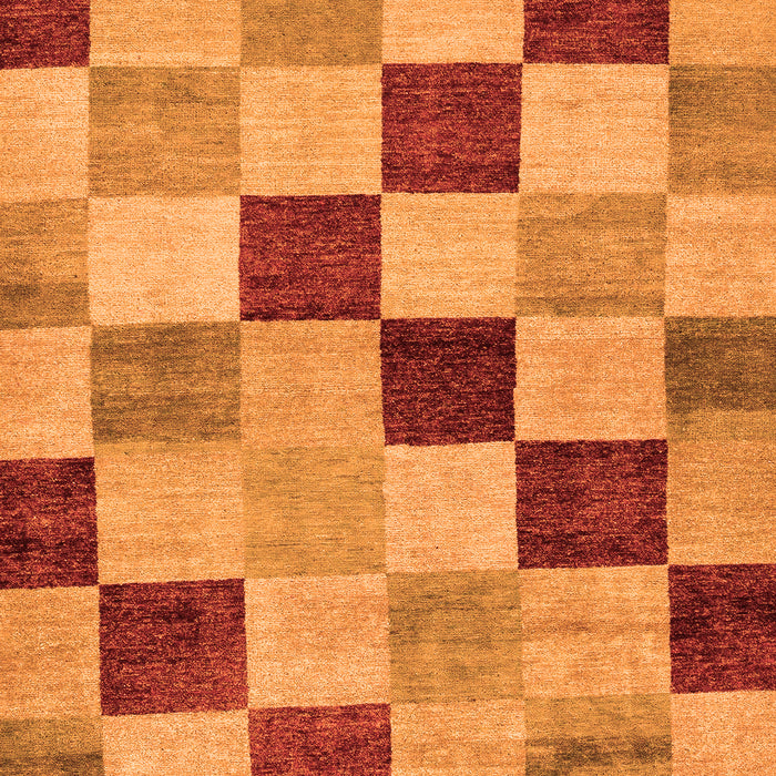 Machine Washable Checkered Orange Modern Area Rugs, wshabs82org