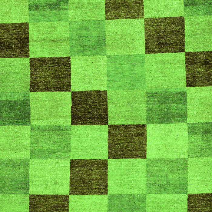 Machine Washable Checkered Green Modern Area Rugs, wshabs82grn