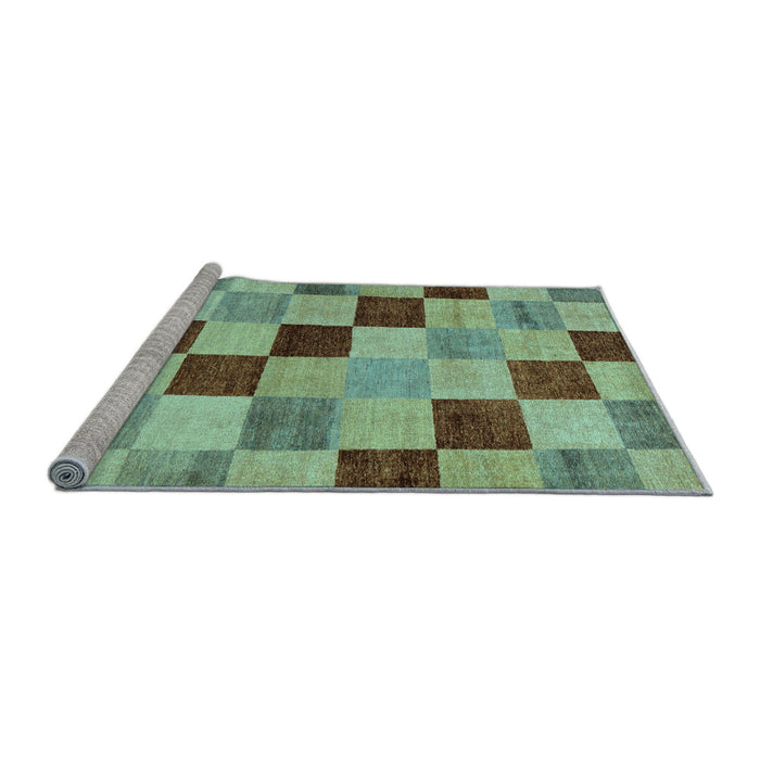 Sideview of Machine Washable Checkered Light Blue Modern Rug, wshabs82lblu