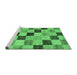 Sideview of Machine Washable Checkered Emerald Green Modern Area Rugs, wshabs82emgrn