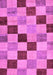 Machine Washable Checkered Purple Modern Area Rugs, wshabs82pur