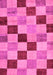 Machine Washable Checkered Pink Modern Rug, wshabs82pnk