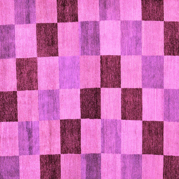Square Machine Washable Checkered Purple Modern Area Rugs, wshabs82pur