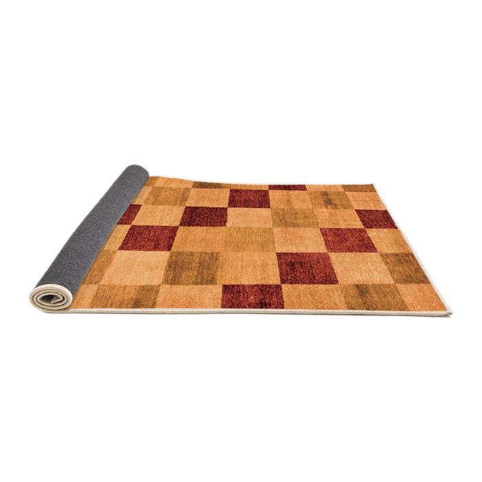 Sideview of Checkered Orange Modern Rug, abs82org