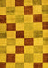 Machine Washable Checkered Yellow Modern Rug, wshabs82yw