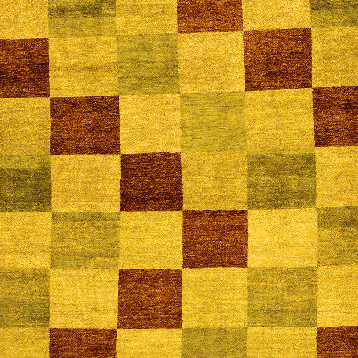 Machine Washable Checkered Yellow Modern Rug, wshabs82yw