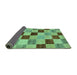 Sideview of Checkered Turquoise Modern Rug, abs82turq