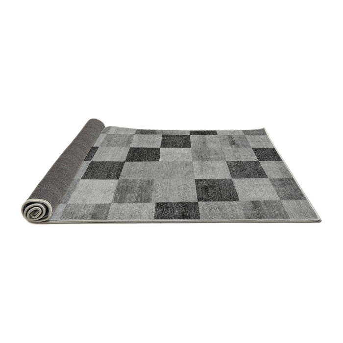 Sideview of Checkered Gray Modern Rug, abs82gry