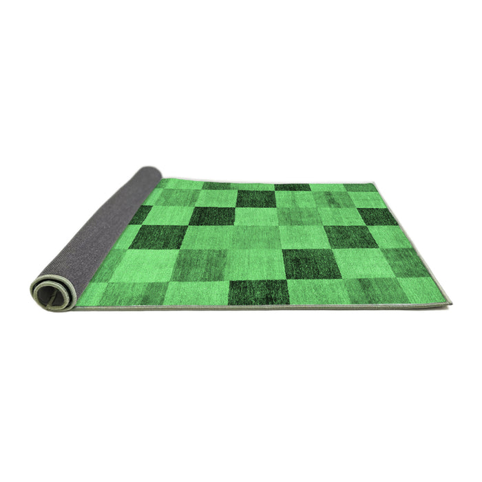 Sideview of Checkered Emerald Green Modern Rug, abs82emgrn